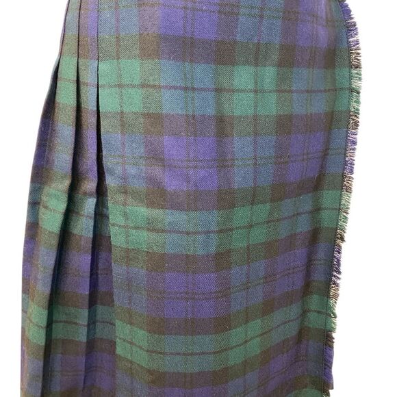 Vintage Murray Brothers Tartan Plaid Wool Kilt Wrap Scottish Skirt Size 12 - Picture 8 of 16